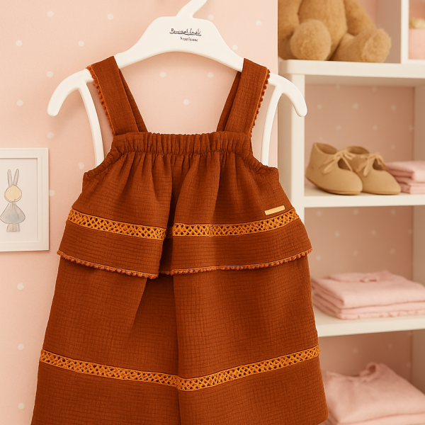 brown toddler frock
